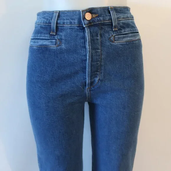 NWT Women Doen (Item- 37) Blue Rousseau Wash High-Rise Button-Fly Nikita Jean 27 - Picture 3 of 13